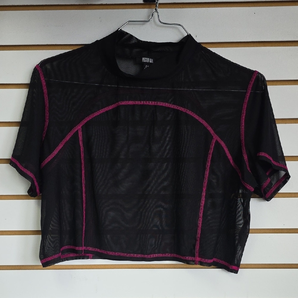 POSTER GIRL Sheer Crop Top 2x